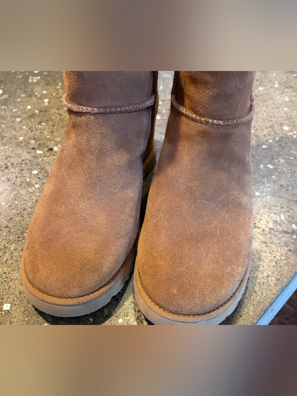 Uggs suede tan wedge boot 6.5